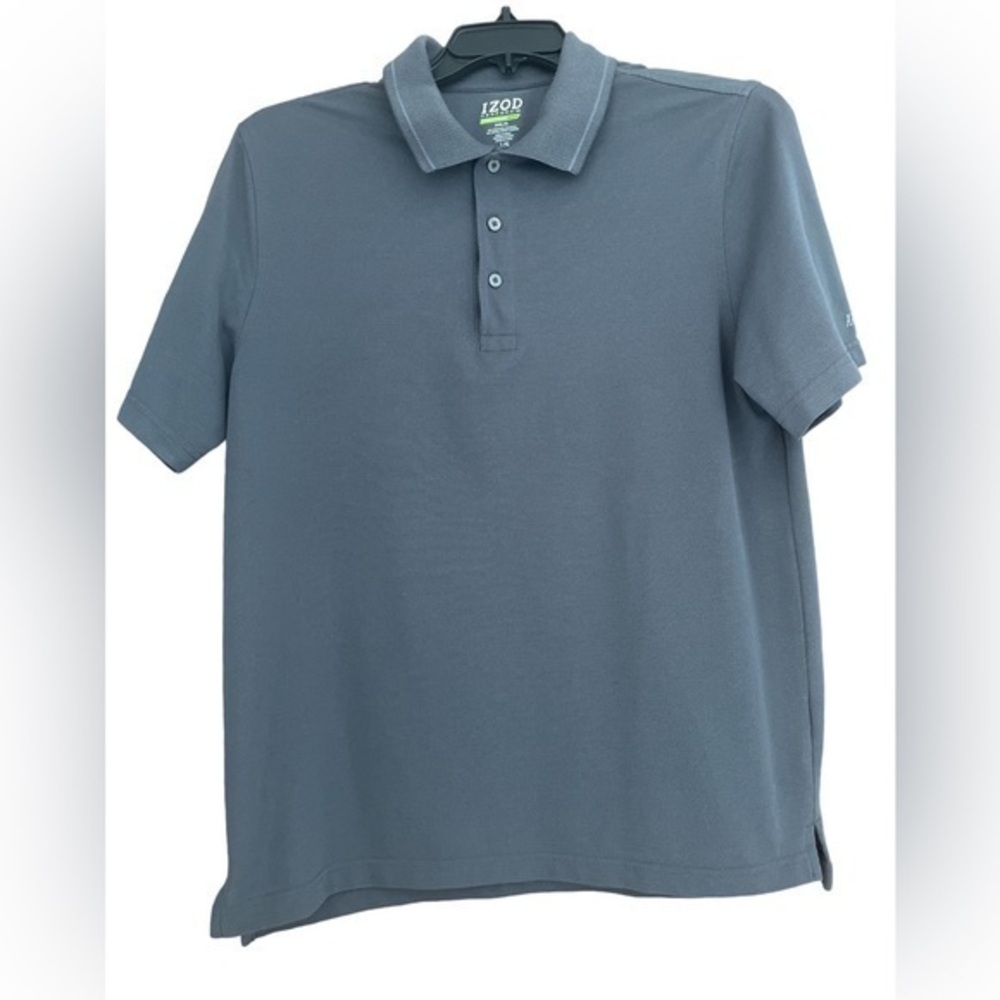 Izod Men’s Polo Shirt Perform Xtreme Function Golf Cool FX Large Grey Preppy